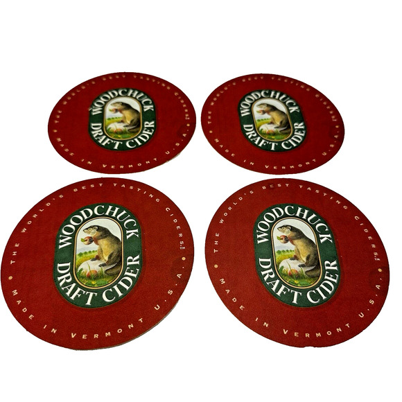 Woodchuck & Green Mountain Cider Coasters - Barware Drink Coasters Set - Picture 2 of 6